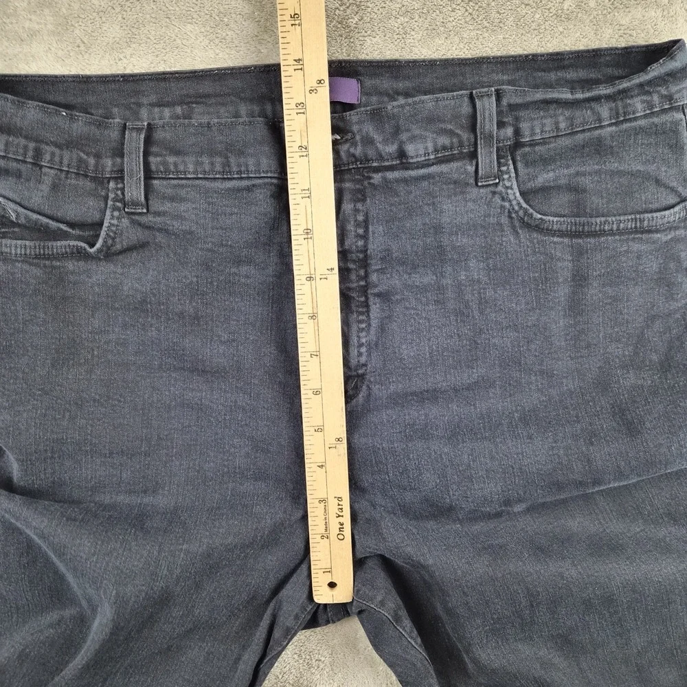 NYDJ Jeans Womens 18W Black Denim Straight Leg Lift Tuck Stretch Plus Size